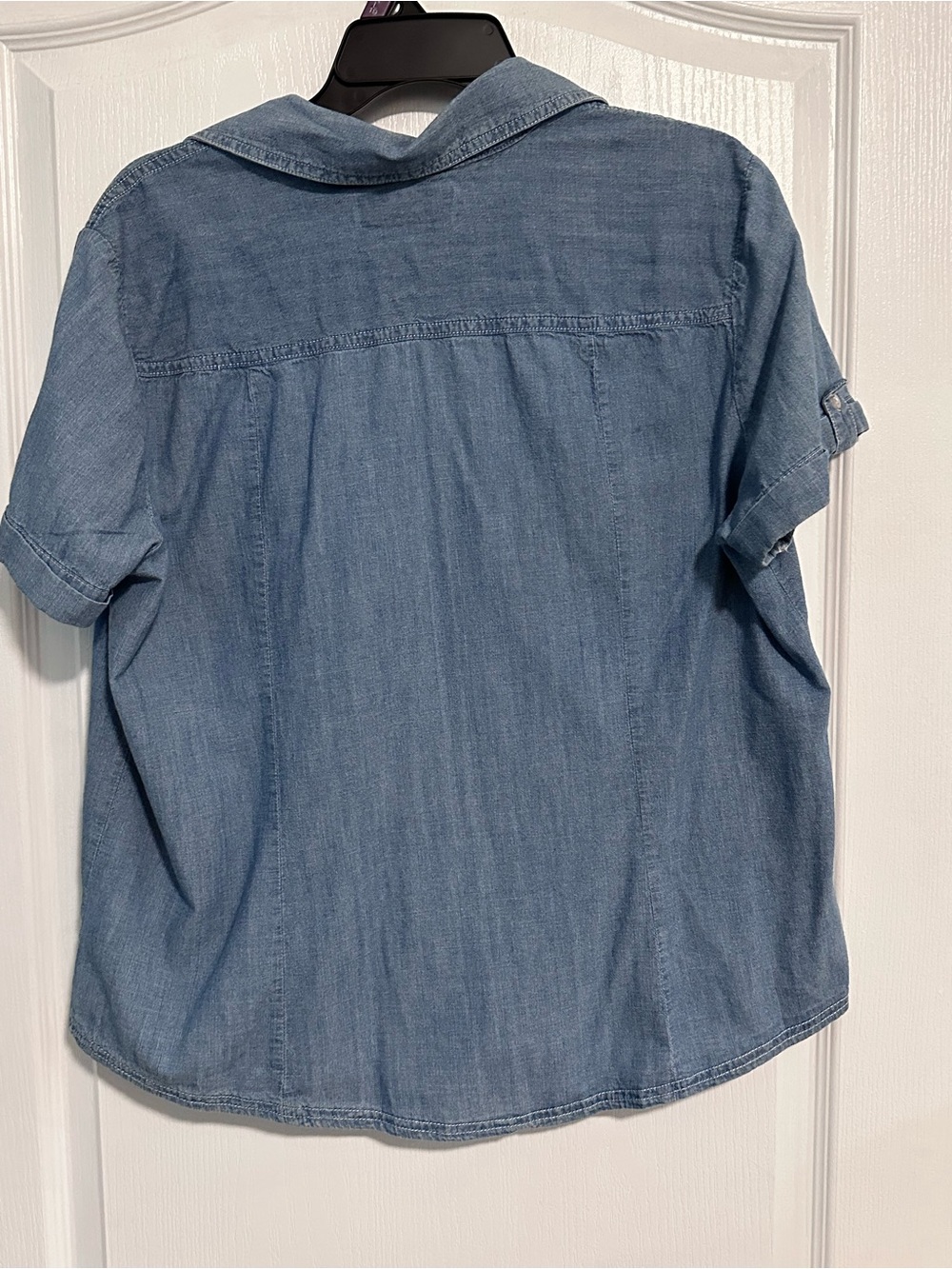 π Karen Scott XL Chambray Button Front Top β¨ Denim Look - Picture 4 of 4
